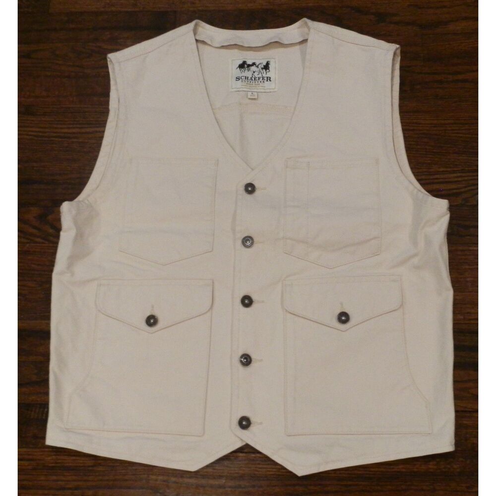 Schaefer Outfitter Western Off White Cowboy Vest Men's Size Large